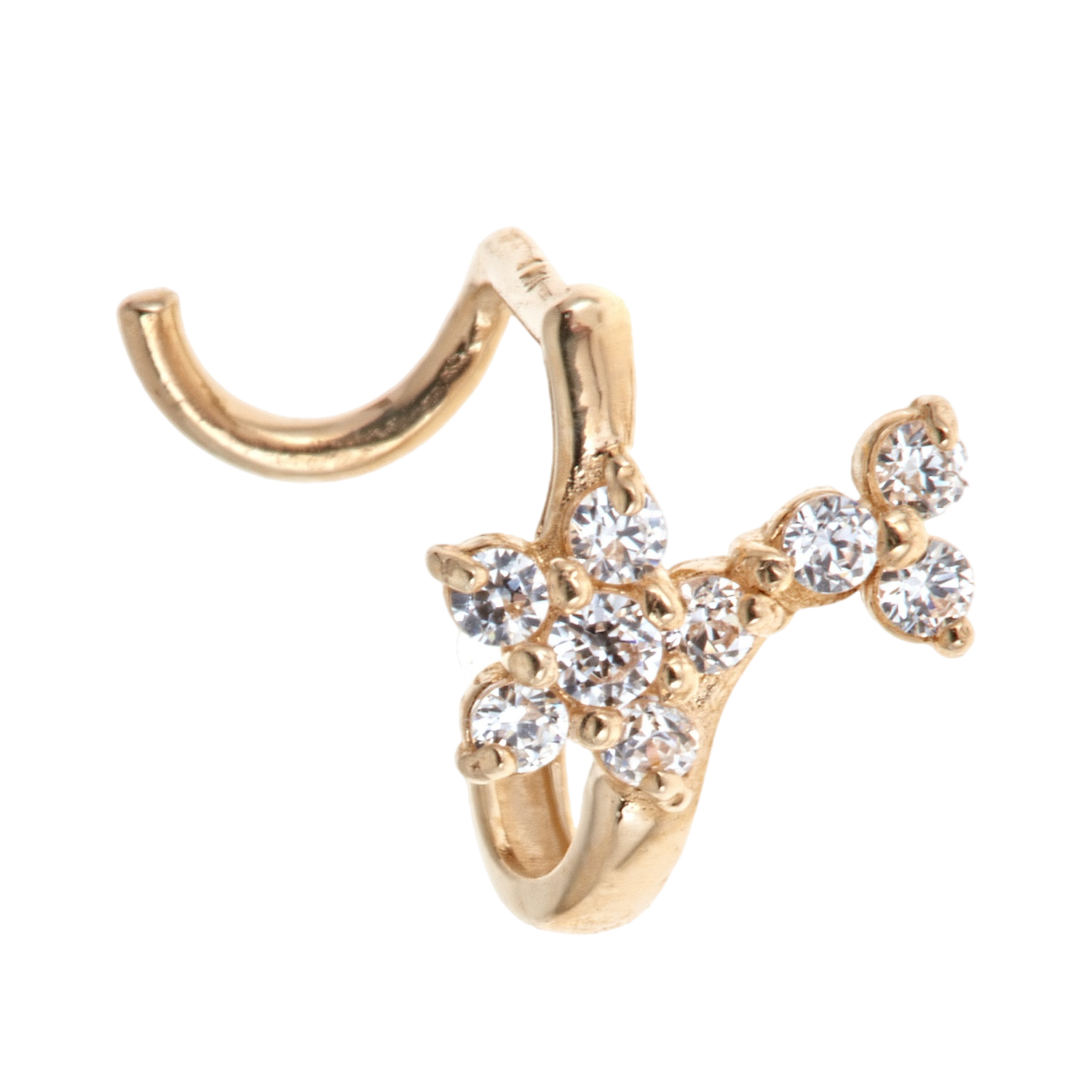 10K Solid Gold Flower Nose Ring - Zahav Jewelry Shop