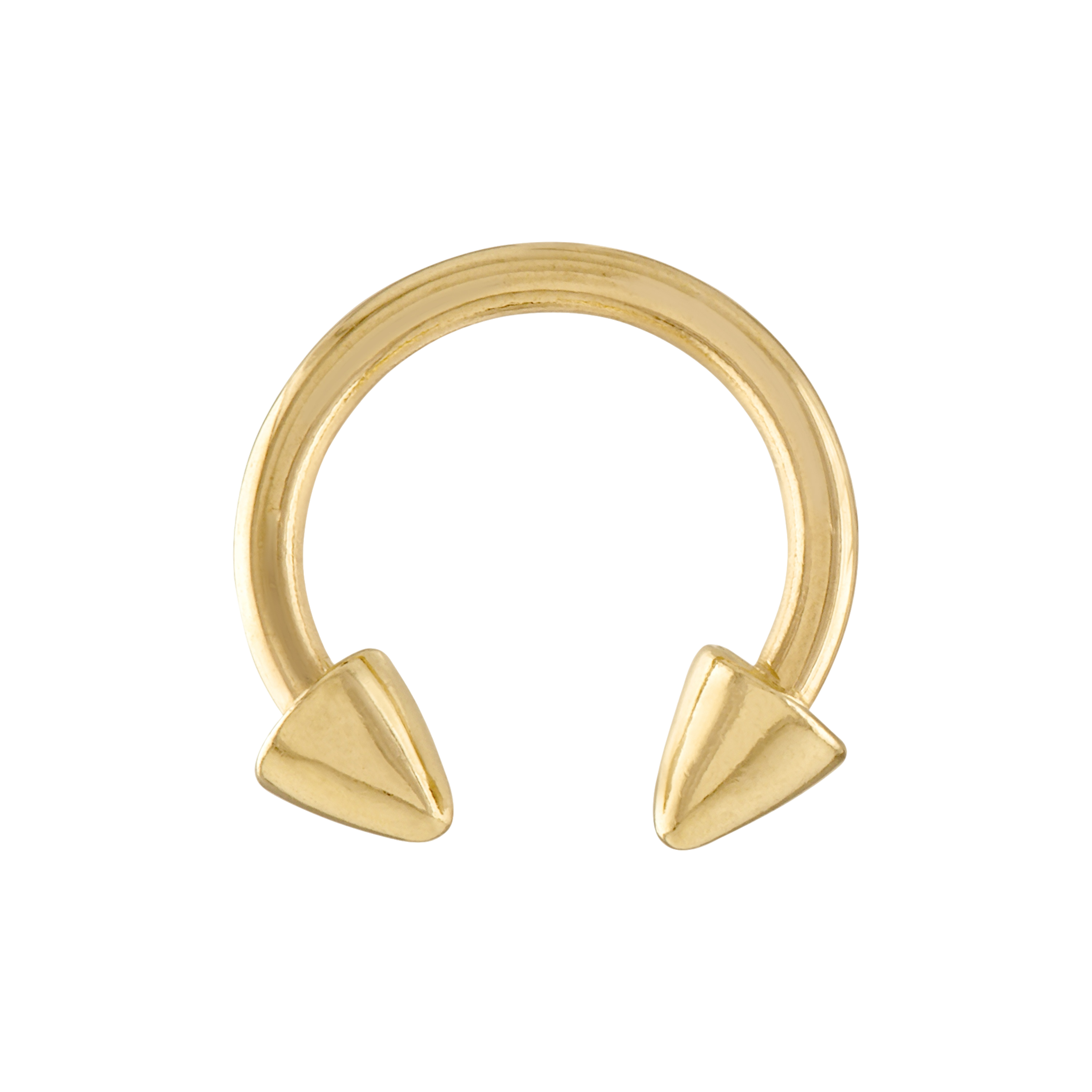 14K Solid Gold Horseshoe With Spikes